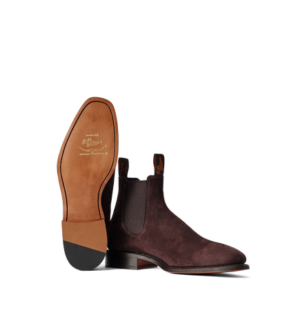 Heritage Craftsman boot blackberry suede leather