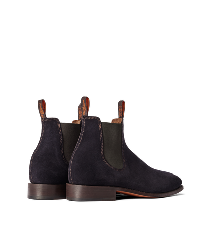Heritage Craftsman boot dark navy suede leather