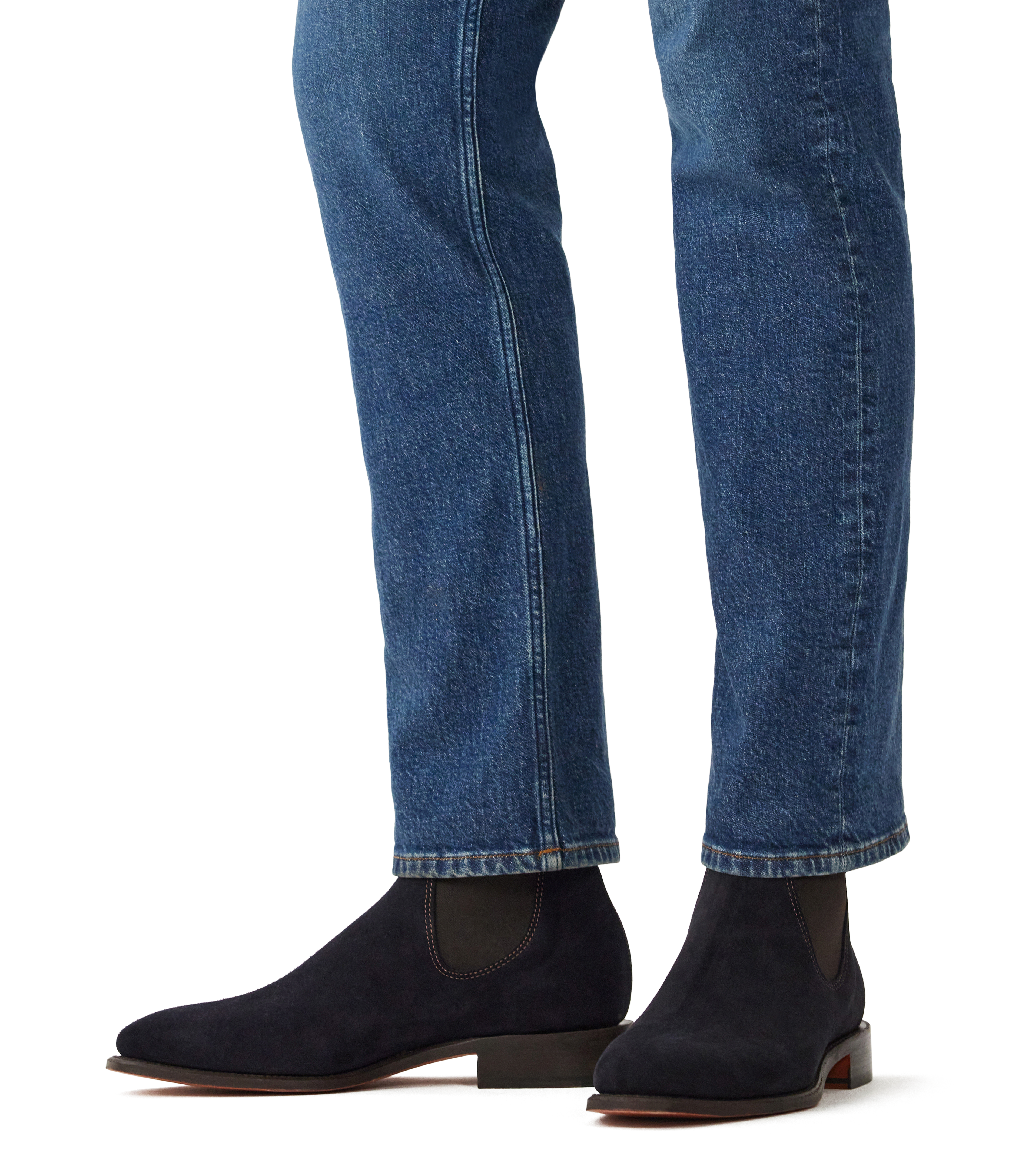 Heritage Craftsman boot dark navy suede leather