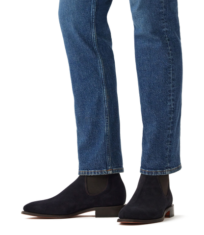 Heritage Craftsman boot dark navy suede leather