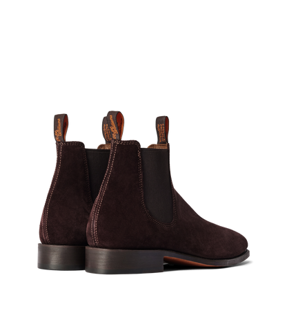 Heritage Craftsman boot blackberry suede leather