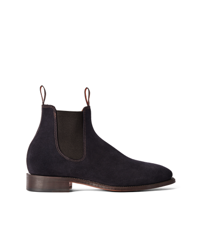 Heritage Craftsman boot dark navy suede leather