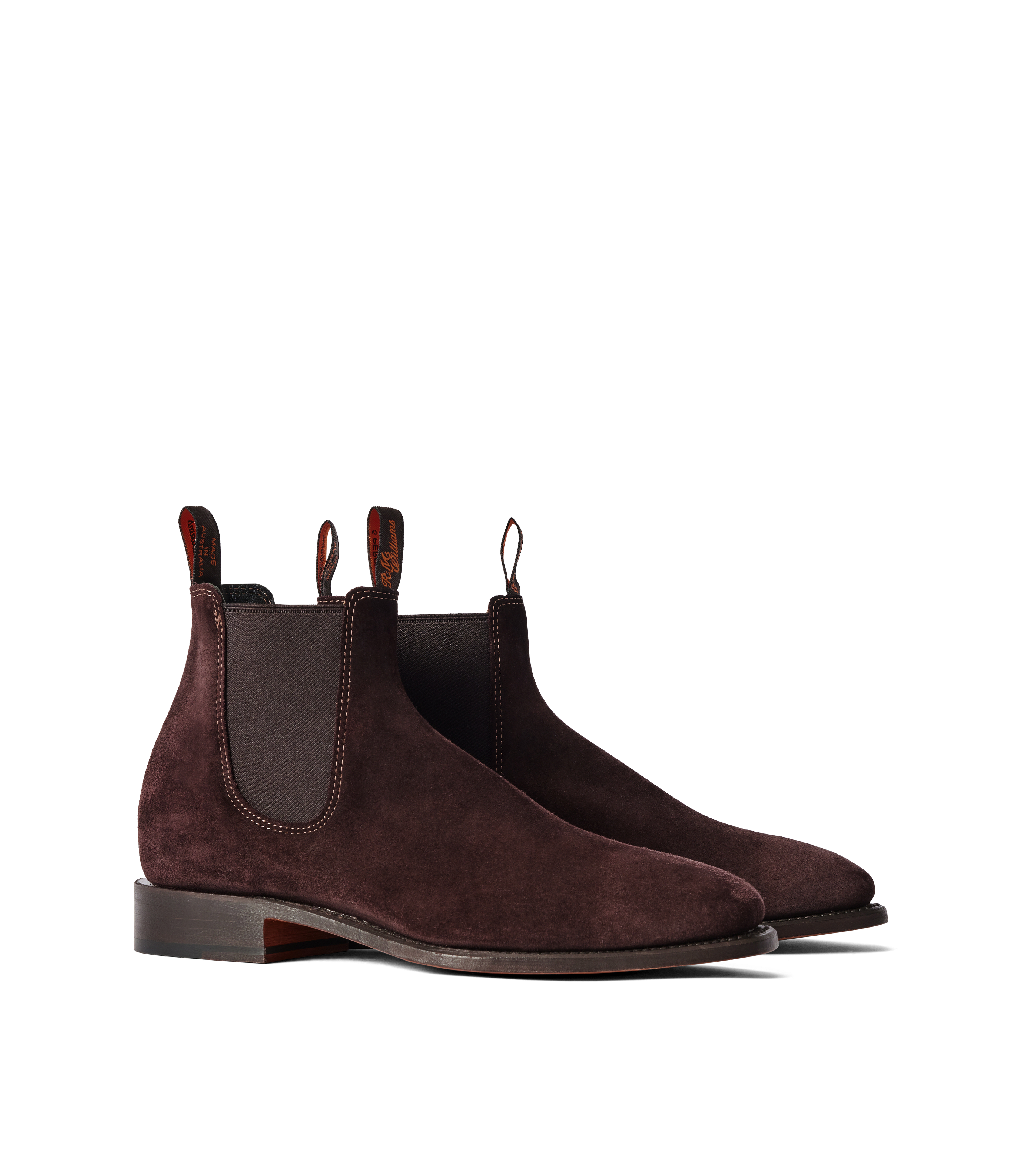 Heritage Craftsman boot blackberry suede leather