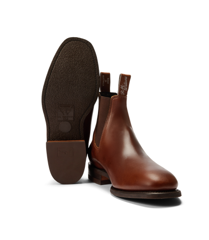 Tambo boot mid brown pull-up leather