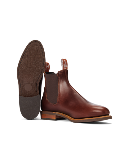Moriarty boot mid brown pull-up leather