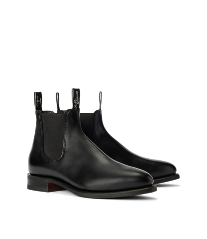 Macquarie boot black pull-up leather