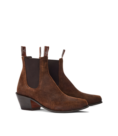 Santa Fe boot ginger waxed suede leather