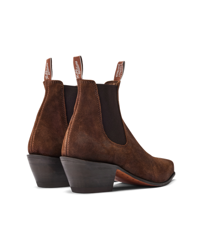 Santa Fe boot ginger waxed suede leather