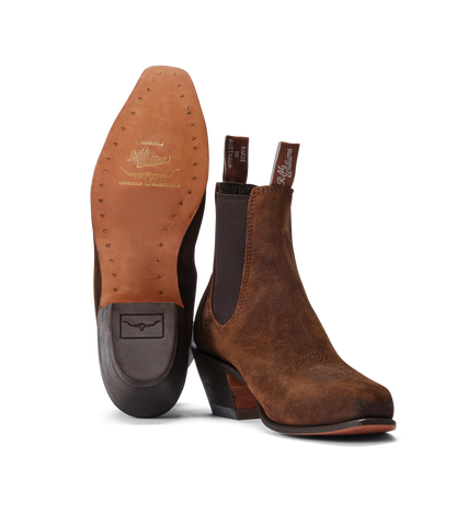 Santa Fe boot ginger waxed suede leather