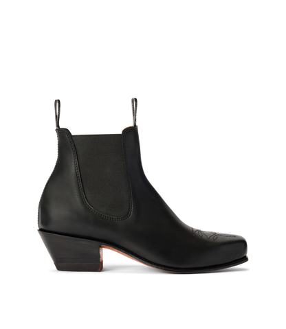 Santa Fe boot black aniline leather