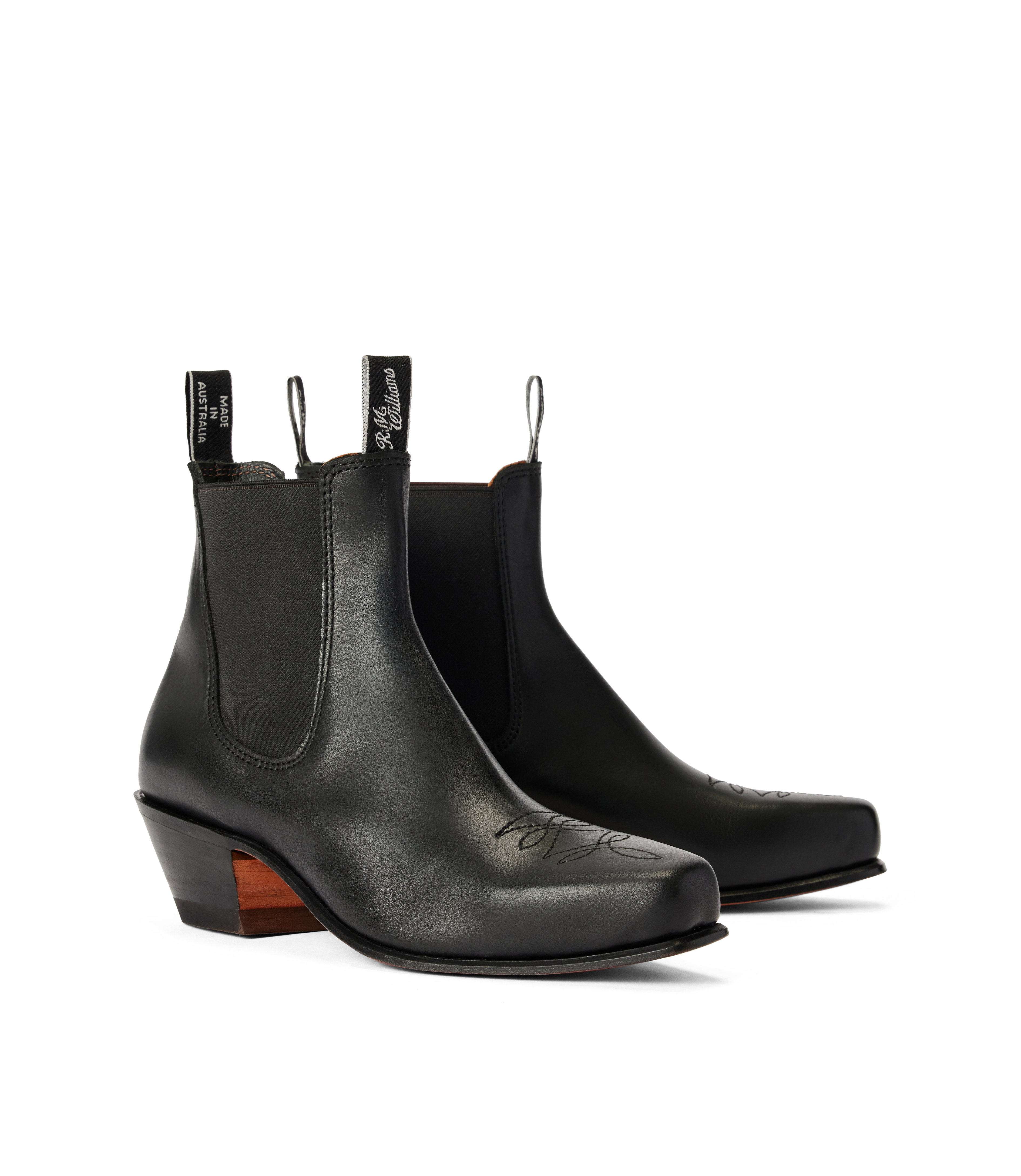 Santa Fe boot black aniline leather