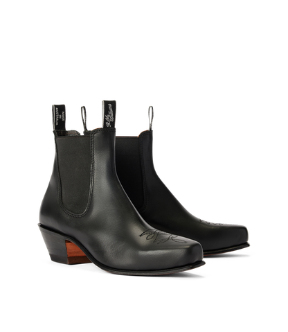 Santa Fe boot black aniline leather