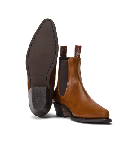 Millicent boot tan pull-up leather