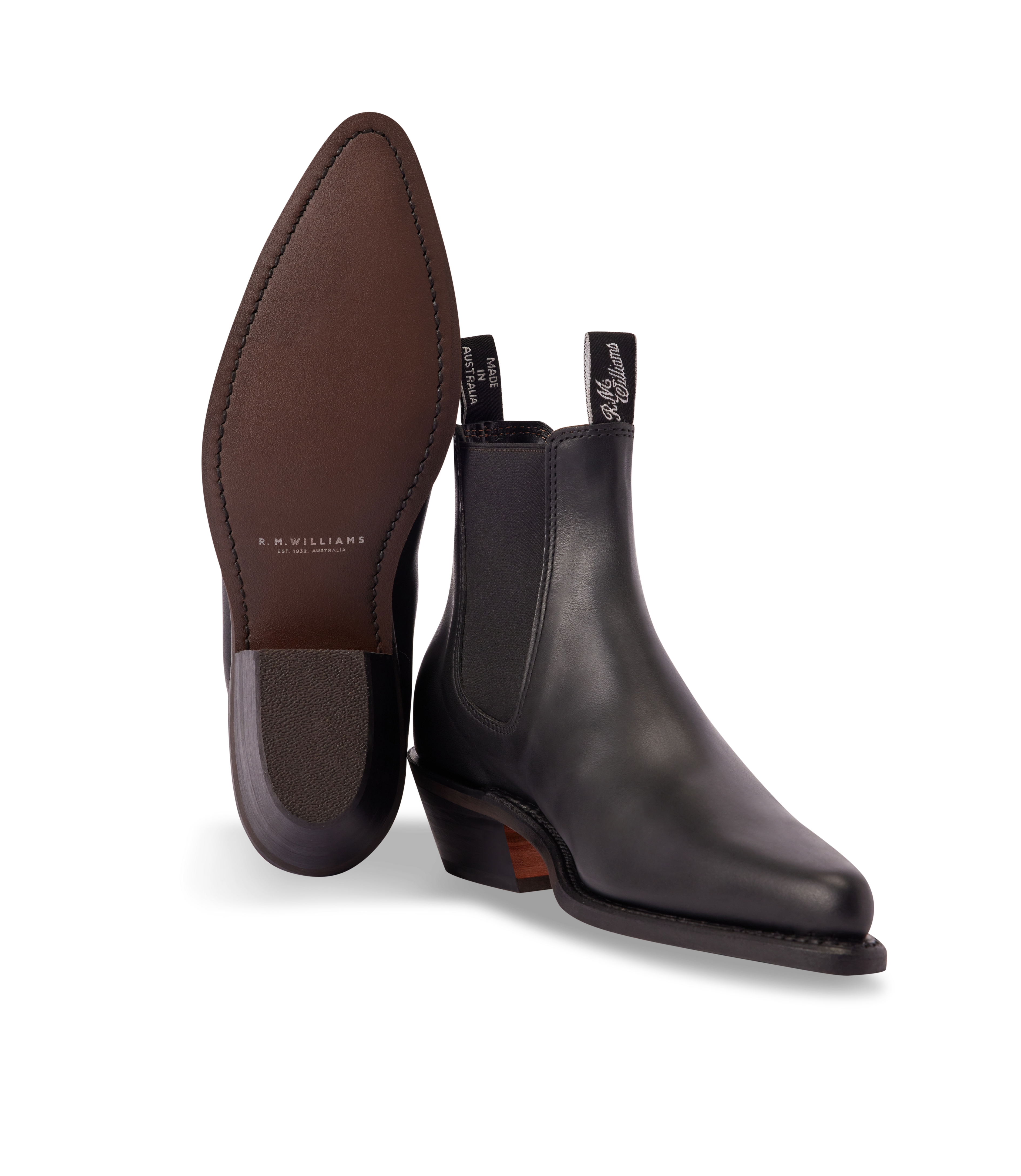 Millicent boot ebony aniline leather