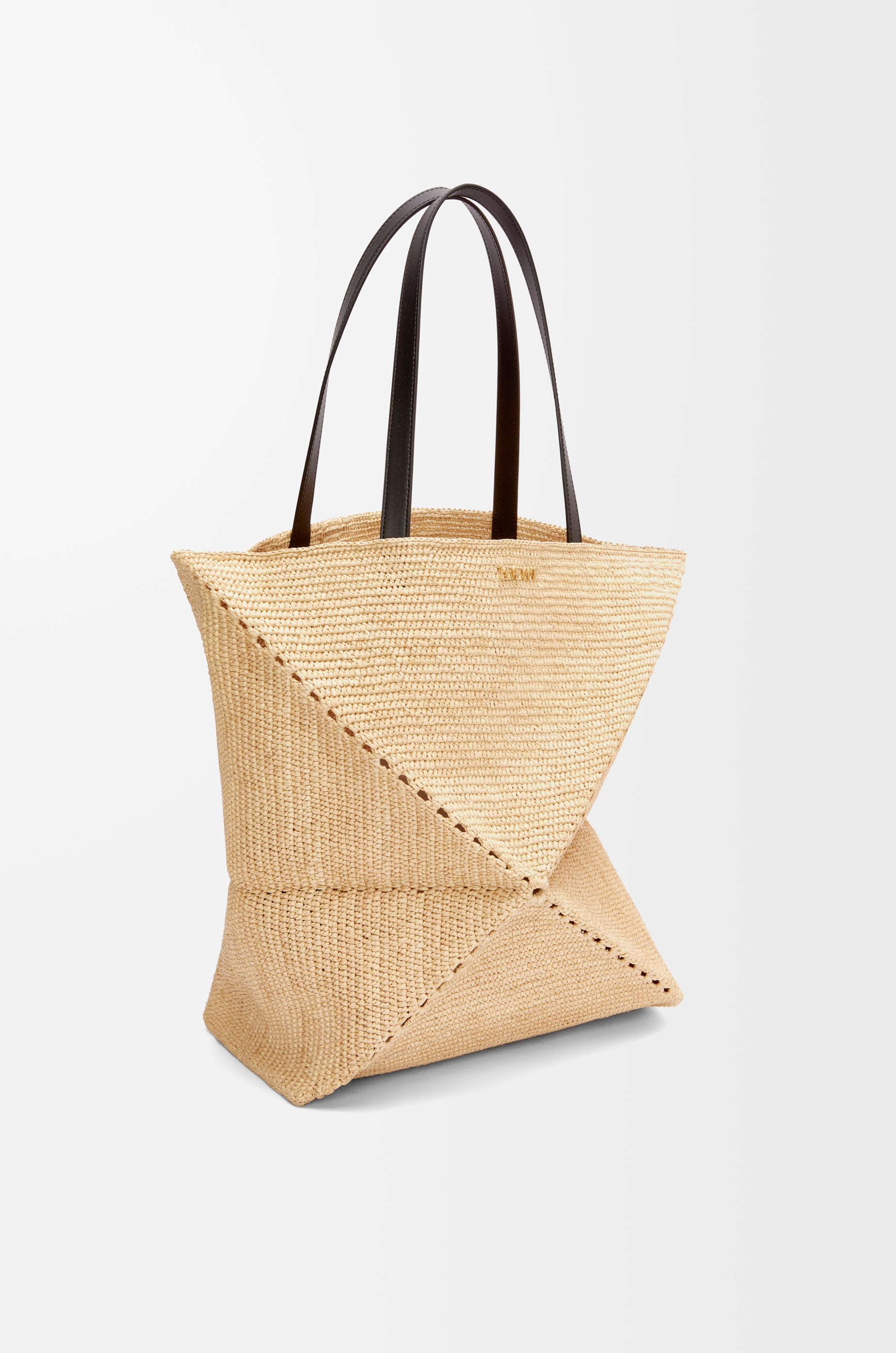 Loewe XL Puzzle Fold tote in raffia