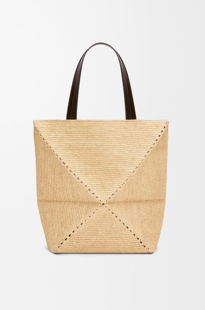 Loewe XL Puzzle Fold tote in raffia