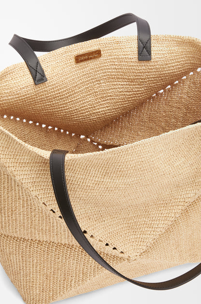 Loewe XL Puzzle Fold tote in raffia