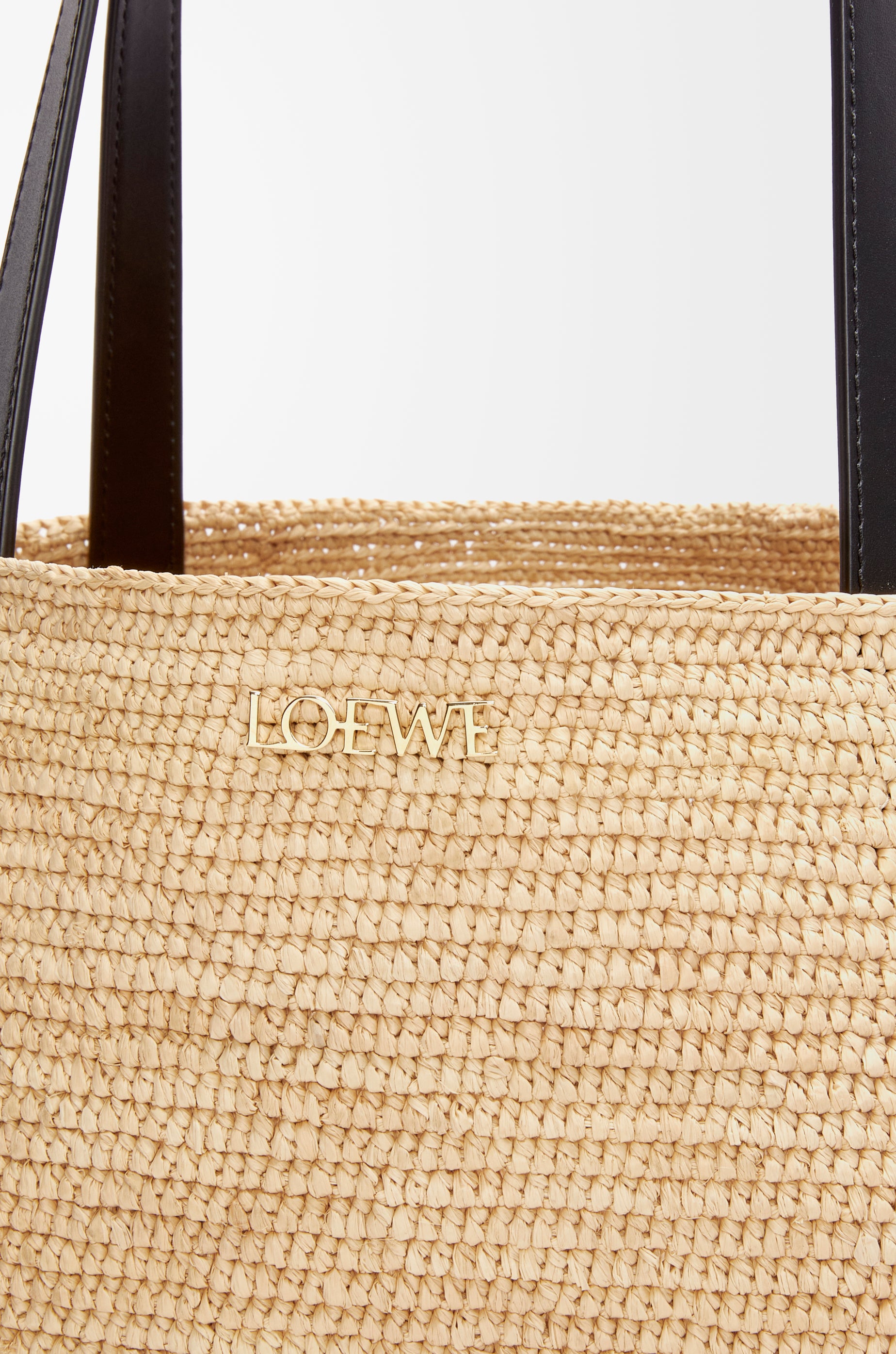 Loewe XL Puzzle Fold tote in raffia