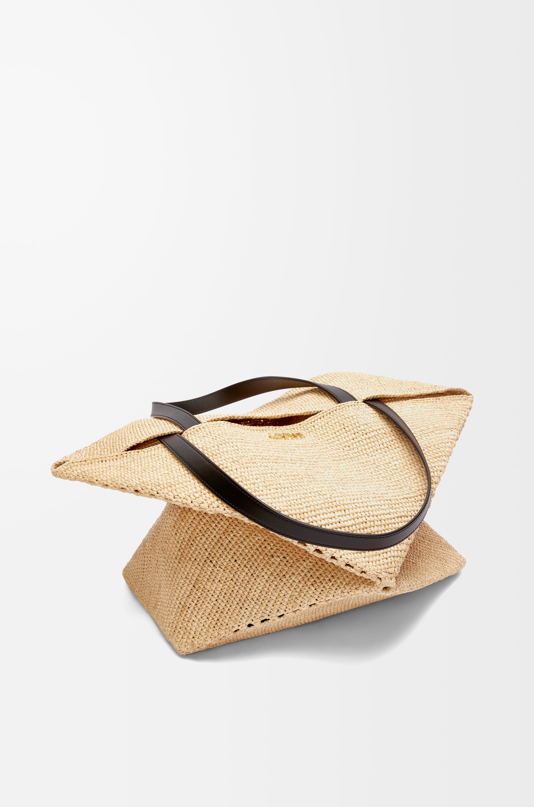 Loewe XL Puzzle Fold tote in raffia