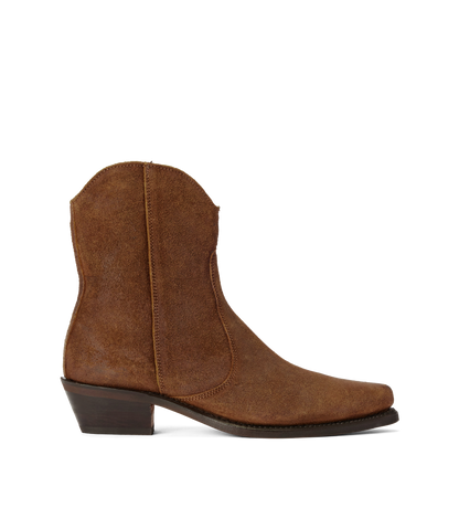 Etta boot ginger waxed suede leather