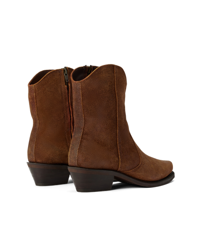 Etta boot ginger waxed suede leather