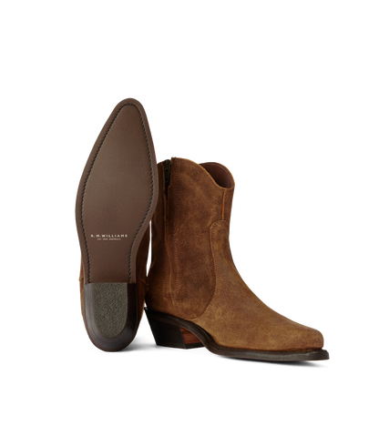 Etta boot ginger waxed suede leather
