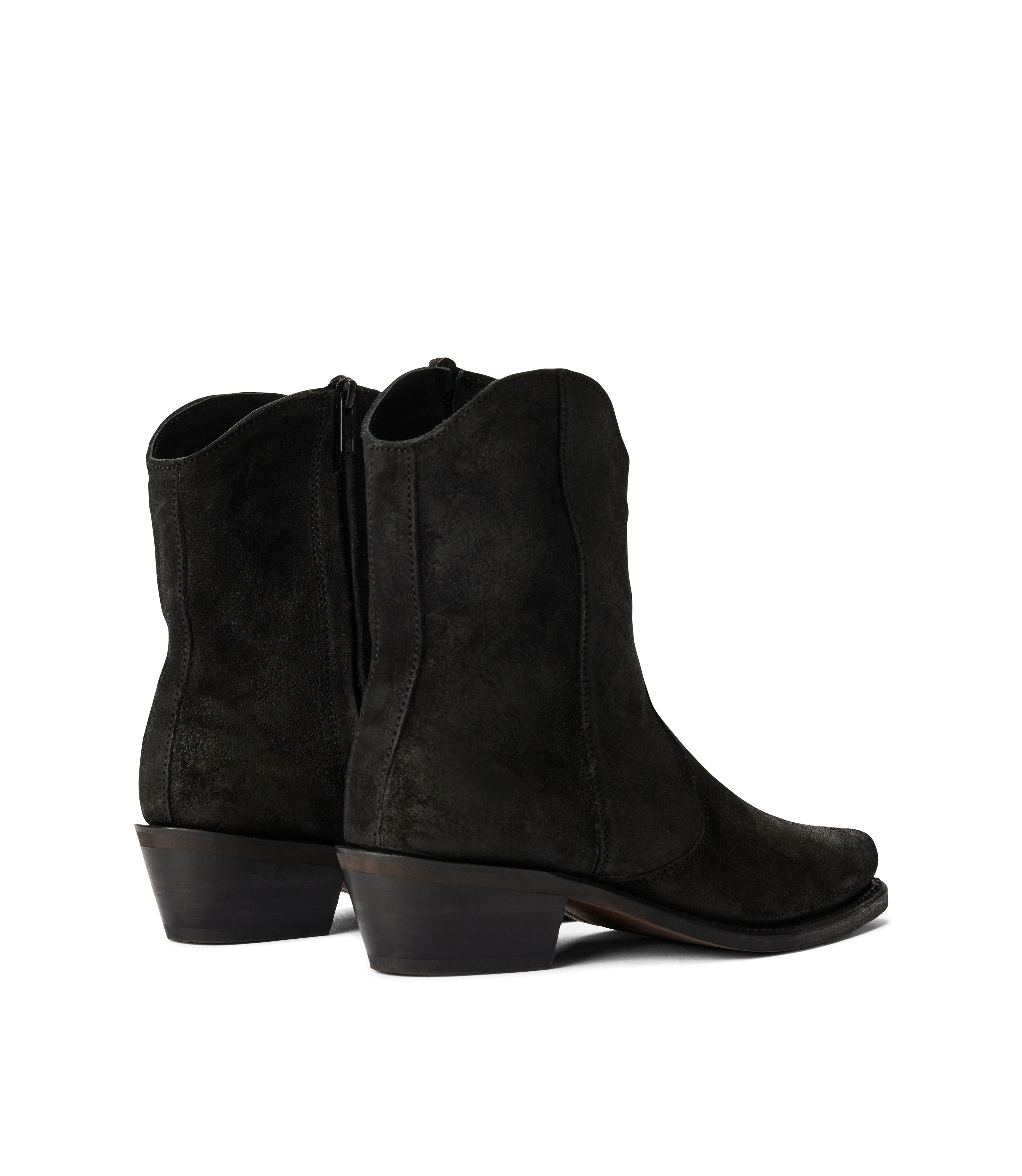Etta boot black waxed suede leather