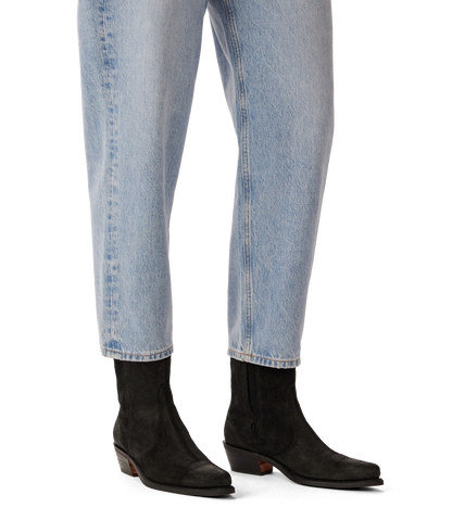 Etta boot black waxed suede leather