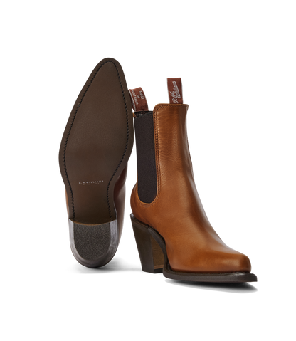 Maya boot tan pull-up leather