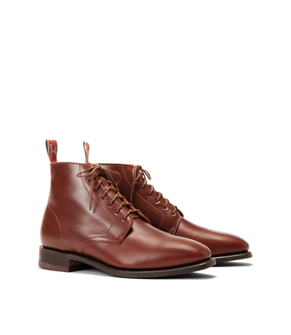 Craftsman Lace boot dark tan waxy pull-up leather