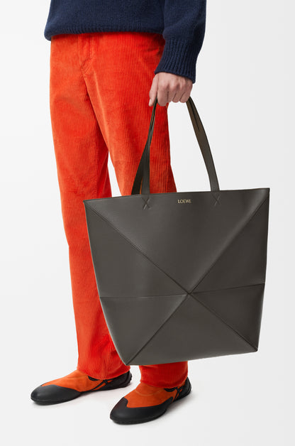 Loewe XL Puzzle Fold tote in shiny calfskin