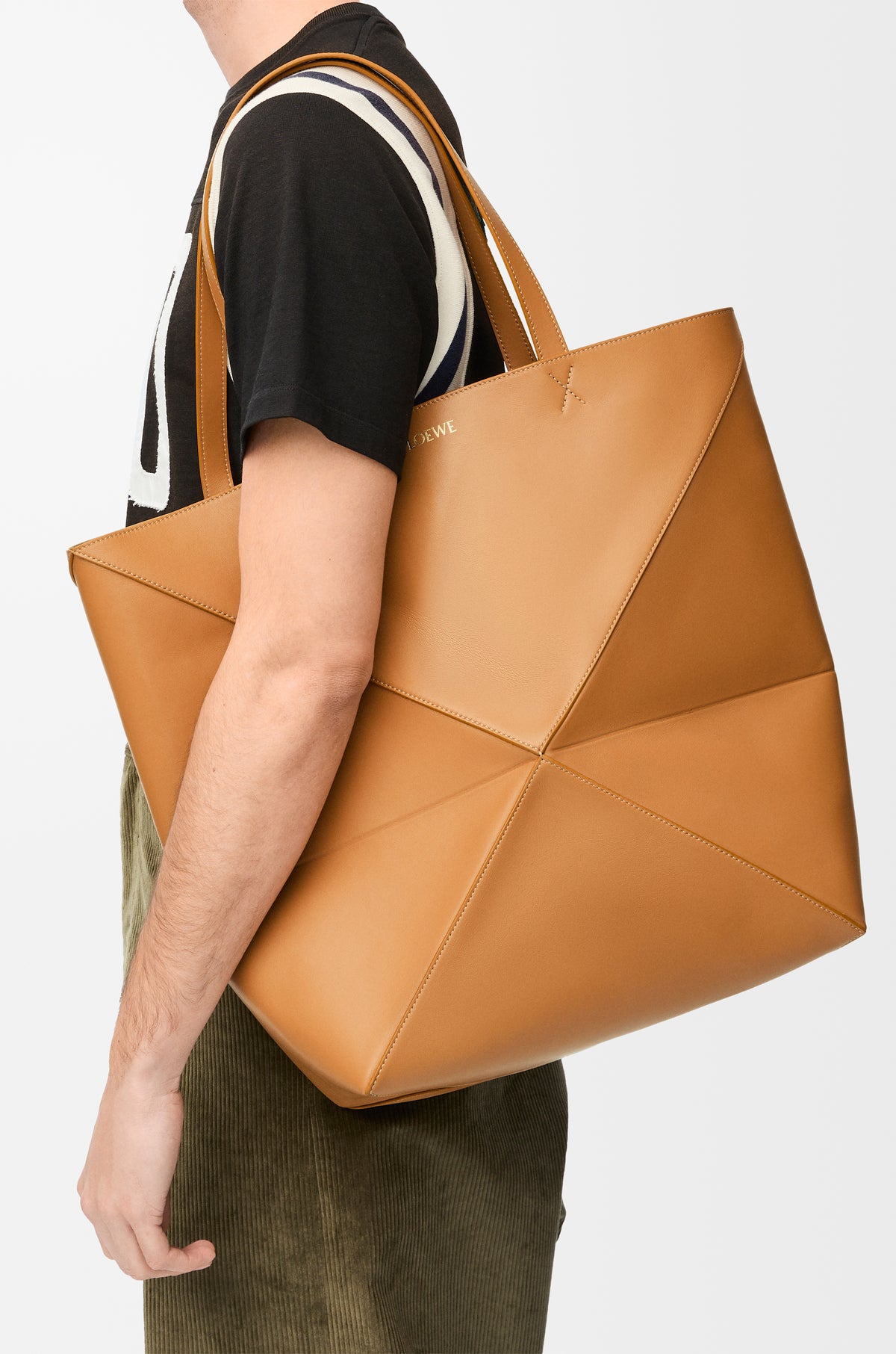 Loewe XL Puzzle Fold tote in shiny calfskin