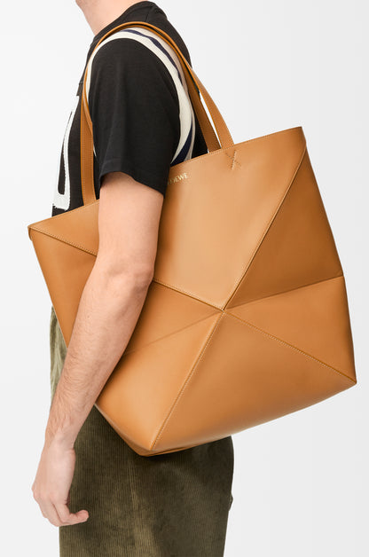 Loewe XL Puzzle Fold tote in shiny calfskin