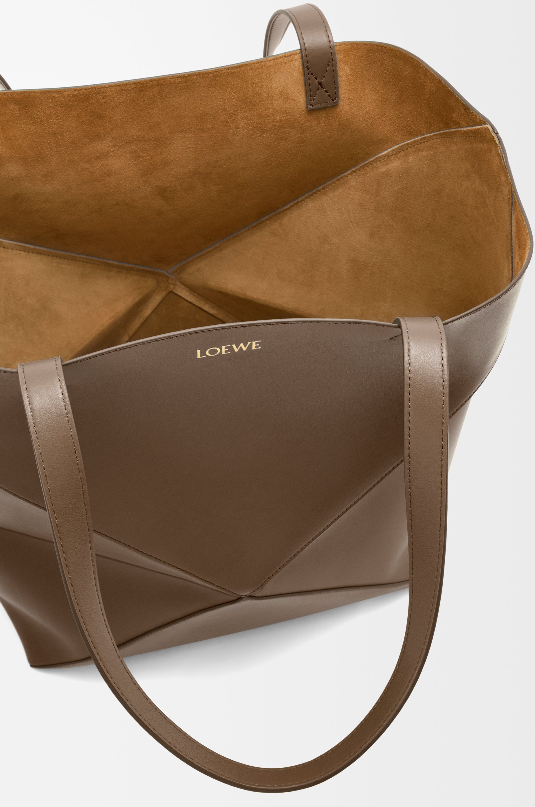 Loewe XL Puzzle Fold tote in shiny calfskin