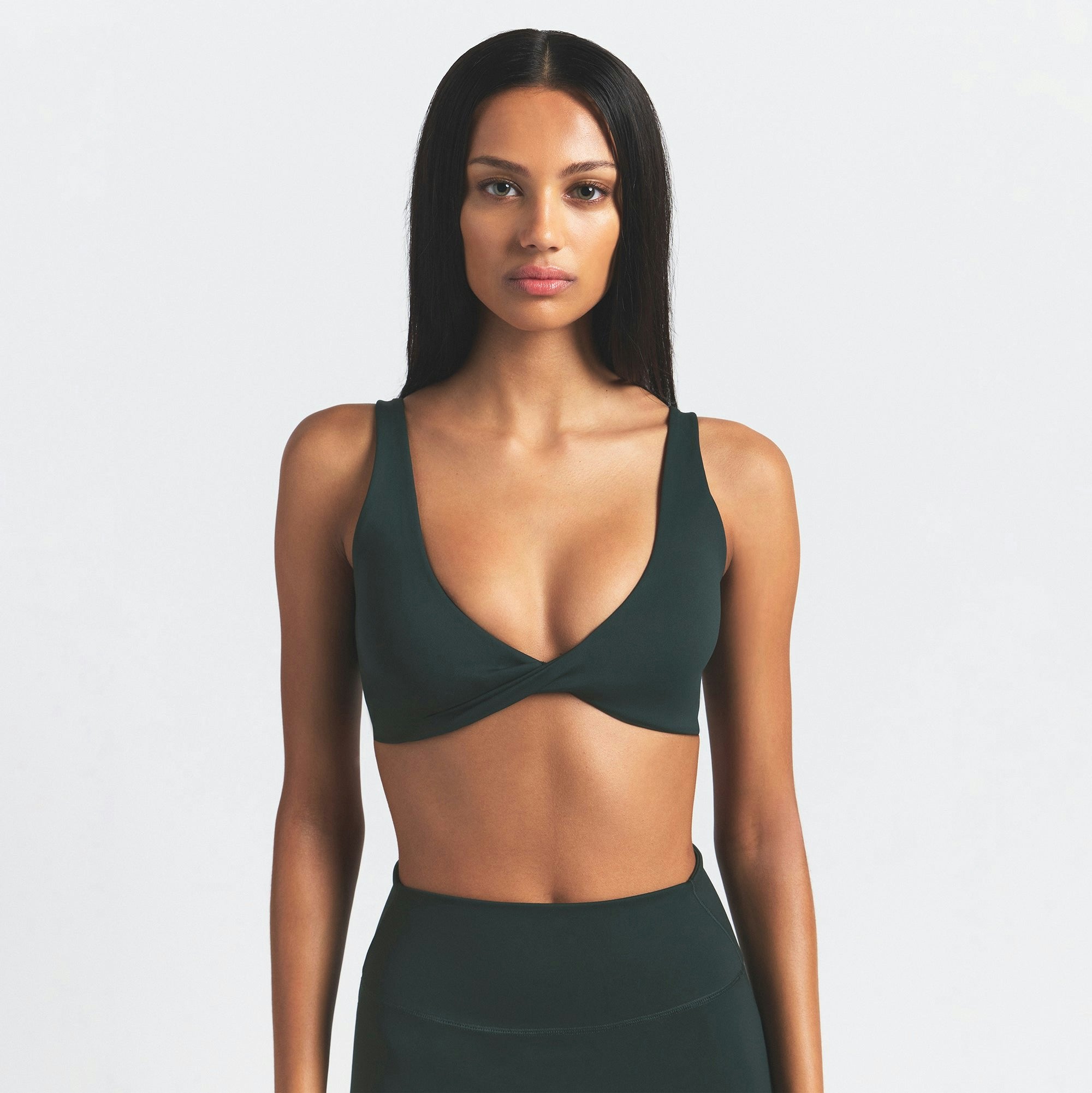 Skims Nikeskims Matte Twist-Front Bra Dark Teal