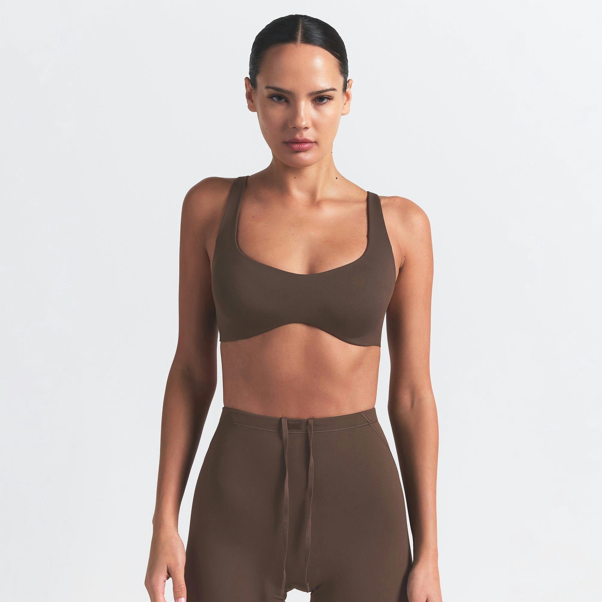 Skims Nikeskims Matte Shaping Scoop Bra Dark Sepia