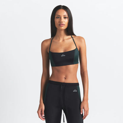Skims Nikeskims Shine Micro Scoop Bra Obsidian And Dark Teal