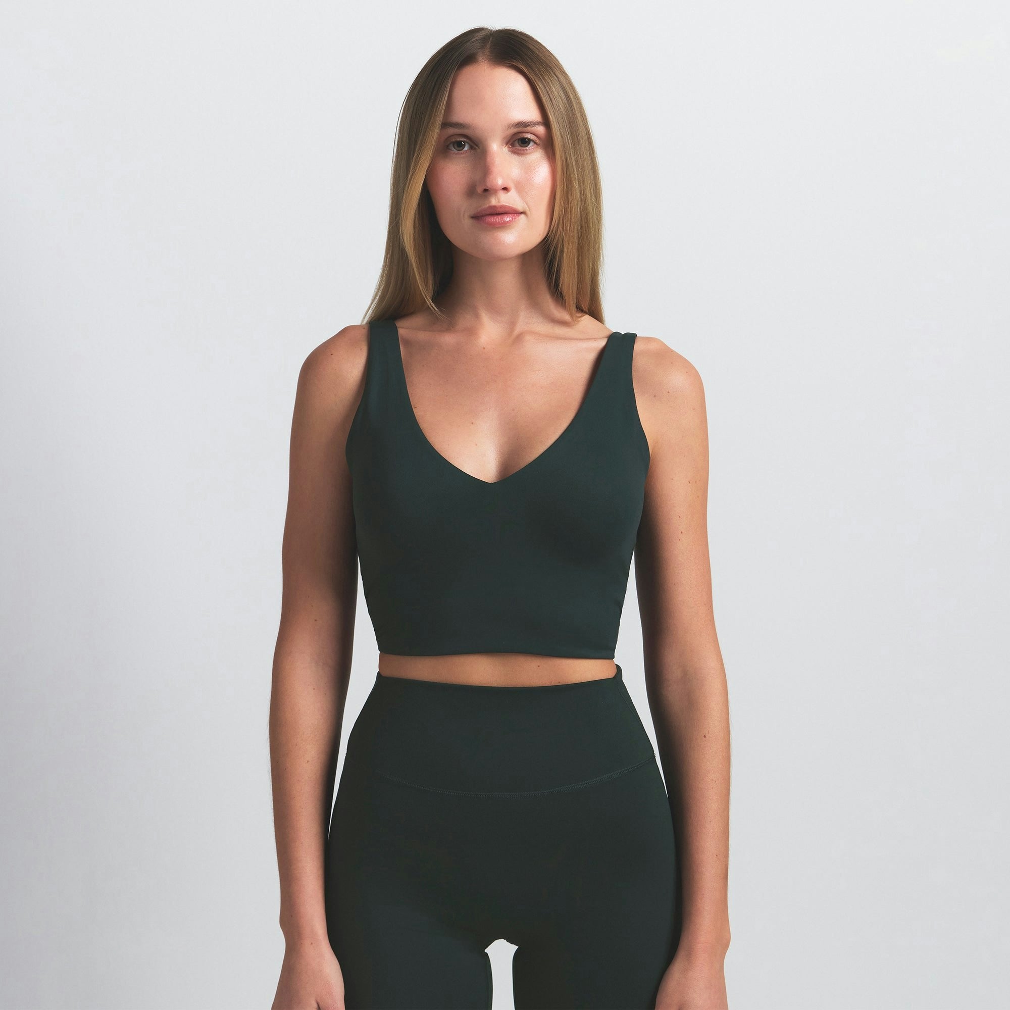 Skims Nikeskims Matte V-Neck Bra Top Dark Teal