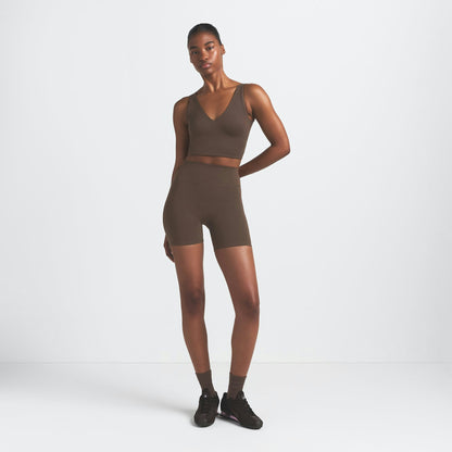 Skims Nikeskims Matte V-Neck Bra Top Dark Sepia