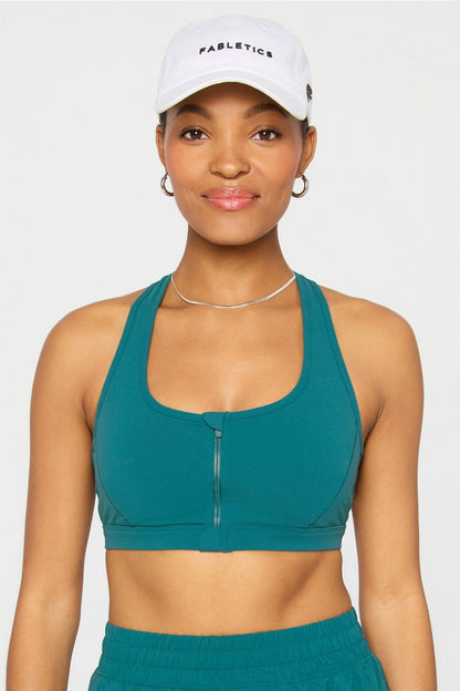 Fabletics Essential Front Zip Medium Impact Sports Bra