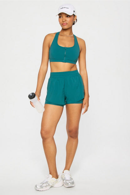 Fabletics Essential Front Zip Medium Impact Sports Bra