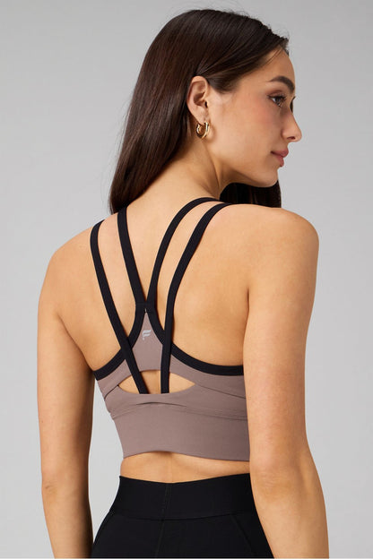 Fabletics Principal Color Block Longline Medium Impact Bra