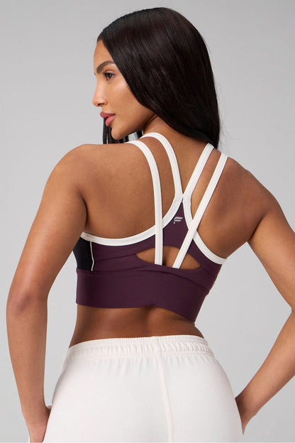 Fabletics Principal Color Block Longline Medium Impact Bra
