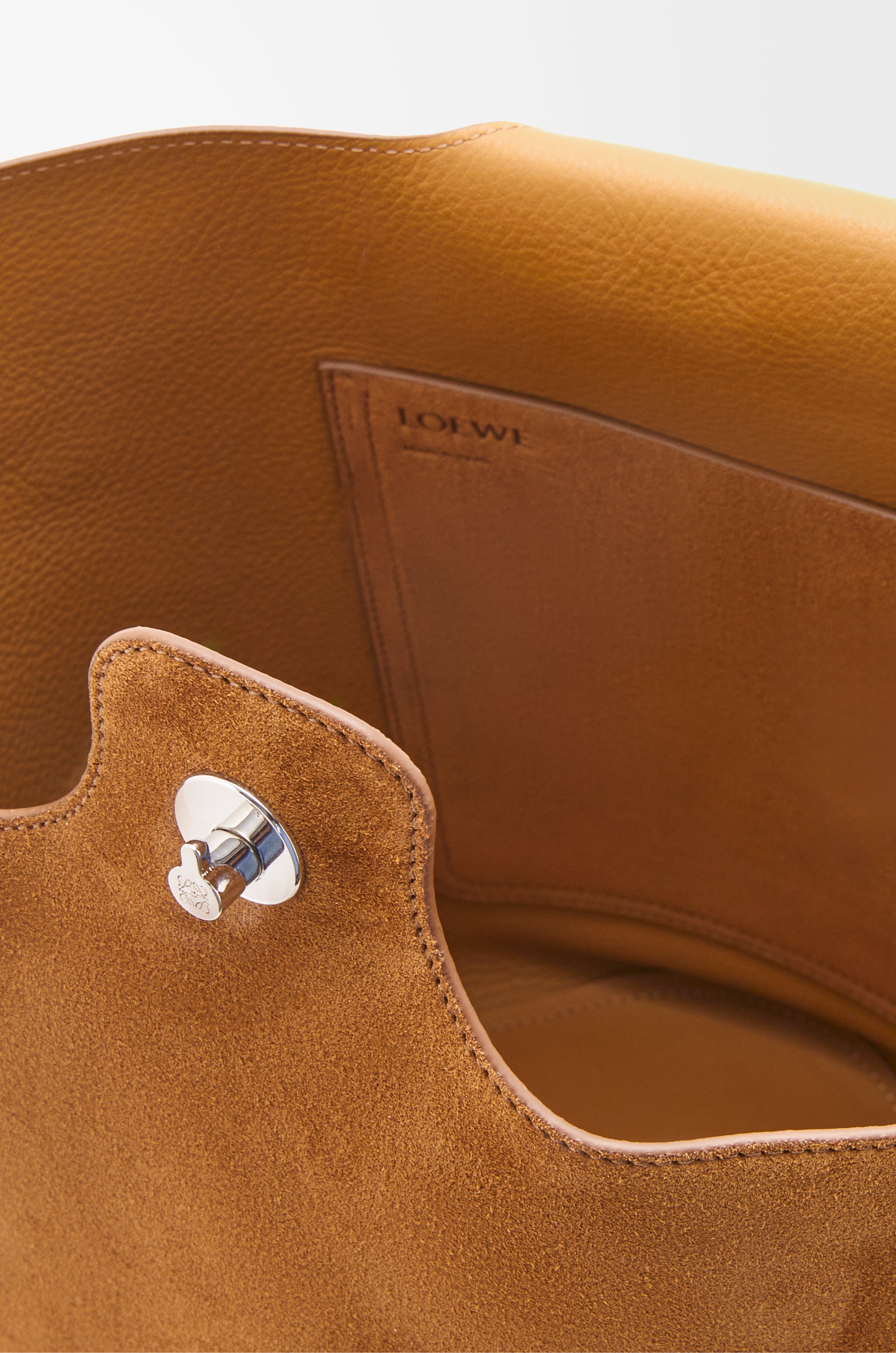 Loewe Large Pebble bucket bag in suede calfskin