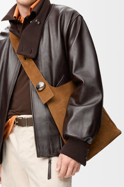 Loewe Large Pebble bucket bag in suede calfskin