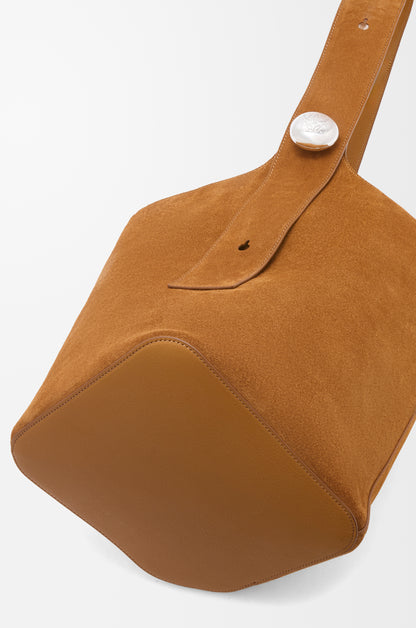 Loewe Large Pebble bucket bag in suede calfskin