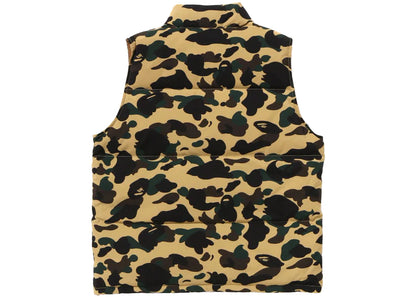 bape 1st camo reversible down vest (fw24) yellow
