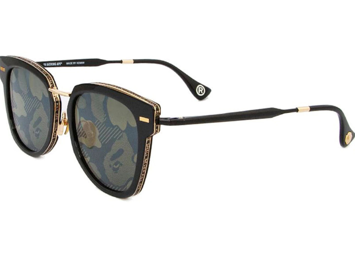 bape 6 sunglasses black/gold
