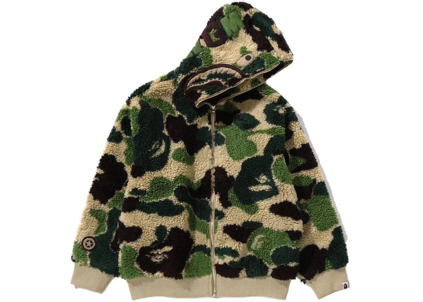bape abc camo boa shark relaxed fit hoodie green
