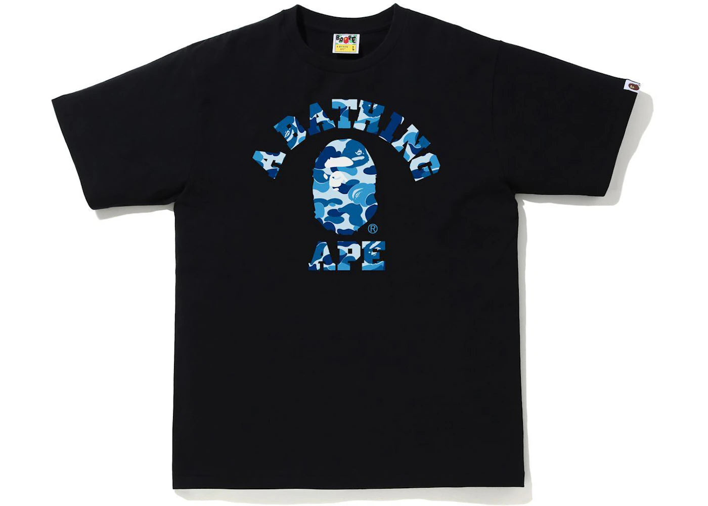 bape abc camo college tee (ss21) black/blue